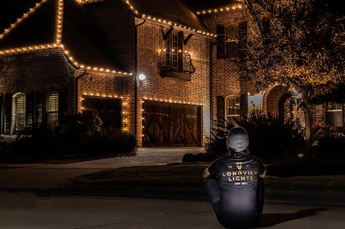 Christmas lights on a house