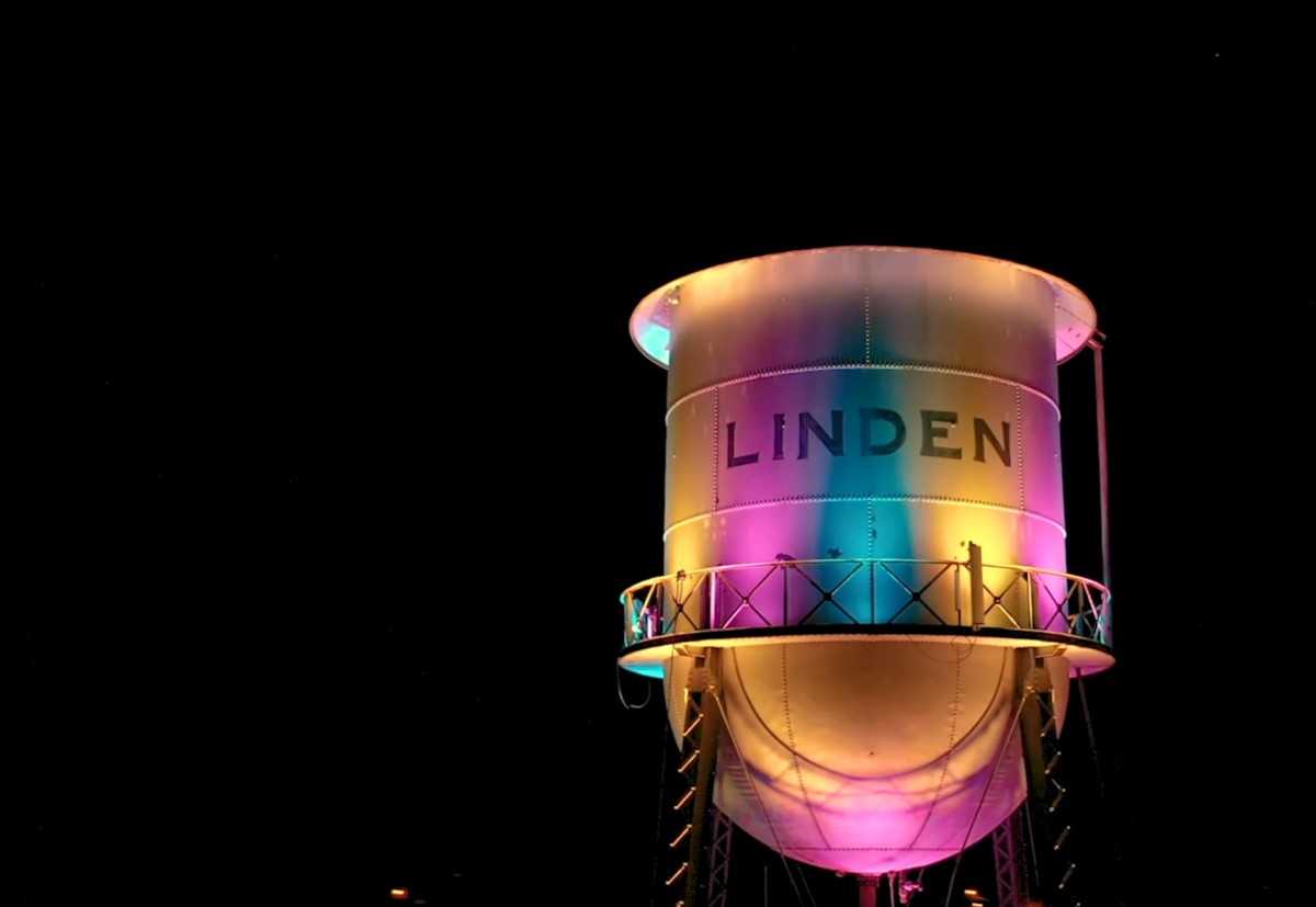 Colorful Water tower lights